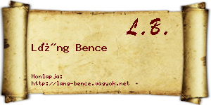 Láng Bence névjegykártya