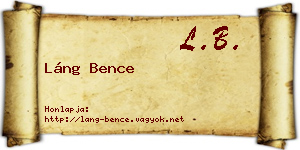 Láng Bence névjegykártya